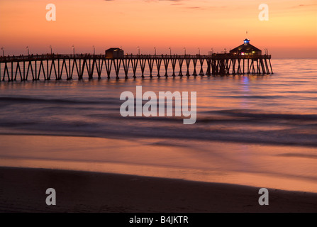 Imperial Beach Municipal Pier, San Diego County, California, USA - at sunset Stock Photo