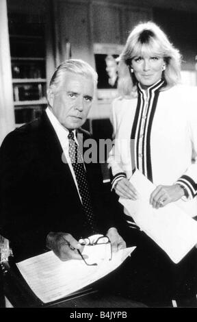 Linda Evans Actress who plays the part of Chrystal Carrington and John Forsythe who plays her husband Blake in the TV Prog Soap Stock Photo