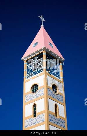 Argentina The Lake District Junín De Los Andes Church tower against a blue sky in Junín De Los Andes Stock Photo