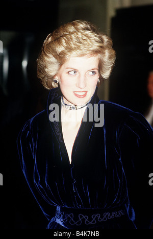 Princess Diana attends choral concert at the Royal Academy of Music London January 1986 Stock Photo