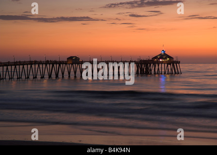 Imperial Beach Municipal Pier, San Diego County, California, USA - at sunset Stock Photo