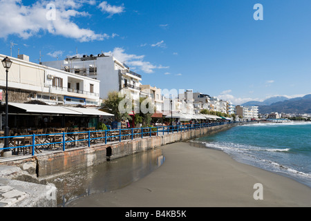 Seafront Promenade in the resort centre, Ierapetra, Crete, Greece Stock Photo