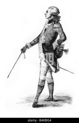 Marquis de lafayette Marie Joseph Paul Yves Roch Gilbert du Motier Soldier and Statesman 1757 1834 Illustration circa 1890 Stock Photo