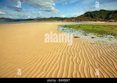 Sandy beach ripples, Singing sands, Arivegaig, Kentra Bay, Ardnamurchan, Highlands, Scotland, UK Stock Photo