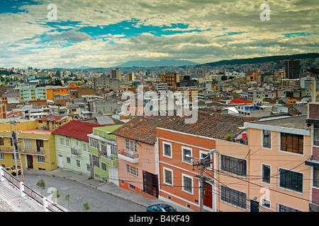 View over Quito, Ecuador, from modern arts centre (former Hospital Militar de San Juan / San Juan Military Hospital) Stock Photo