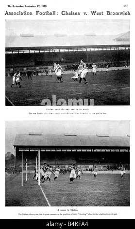 Chelsea v West Bromwich 1905 photo of the Blues beating the Baggies 1 0 at Stamford Bridge in September Stock Photo