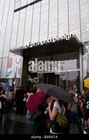 Attendees to the opening weekend of he Museum of Arts and Design in Columbus Circle in New York Stock Photo