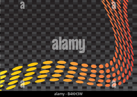 orange and black carbon fiber background. checkered pattern. 3d