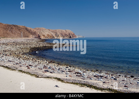 Campo el Faro beach at Sea of Cortez coastline south of Puertecitos Baja California Mexico Stock Photo