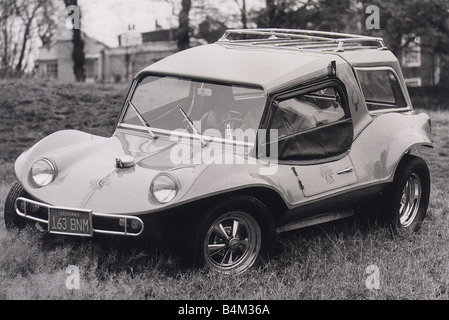 American designed Kyote II buggy A glass fibre bodied car based on a VW Beatle chasis Cost when new 1 100 Fibre glass body kit cost 350 beach buggy alloy wheels roof rack Stock Photo