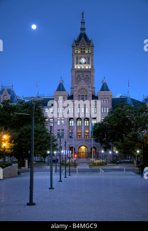 The imposing facade of the Salt Lake City and County Building from Library Square in downtown Stock Photo