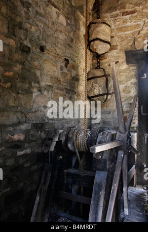 Old Fort Niagara State Park Youngstown New York  Drawbridge lifting device  hi-res Stock Photo