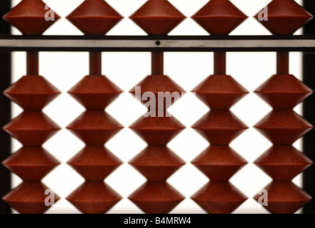 Close-up of a Japanese abacus (soroban). Stock Photo