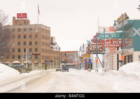 Scenes from around Sault Ste Marie Michigan in winter Stock Photo