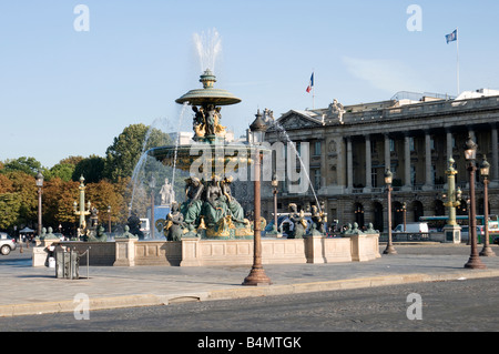 A fountain in the Place de la Concorde in Paris Stock Photo