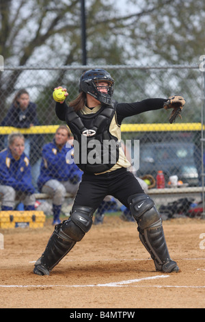 softball catchers in action