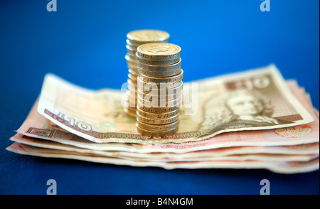 British coins and notes Stock Photo