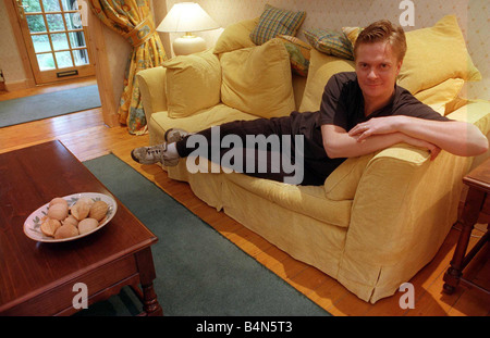 James MacPherson actor in Taggart Lying on settee March 1997 Stock Photo