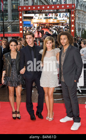 The cast of 'High School Musical 3' attend the UK premiere in London Leicester Square Stock Photo