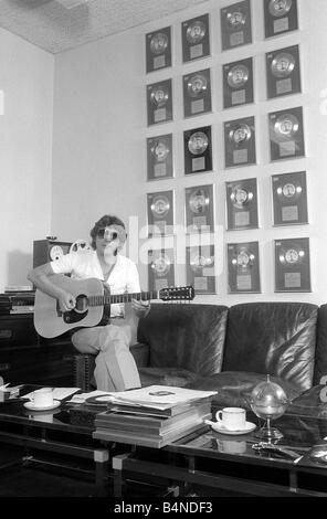 Mickie Most May 1979 Record producer Mickey Most in his London office Stock Photo