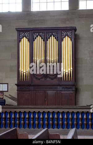 The organ in St. James Church, Great Packington, West Midlands, England, UK Stock Photo