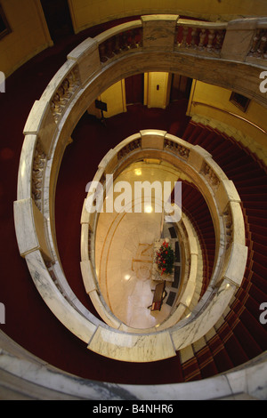 Spiral staircase of the National Liberal Club, Royal Horseguards Hotel, One Whitehall Place. Stock Photo