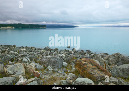 View over Lake Pukaki from near the visitors centre, South Island, New Zealand Stock Photo
