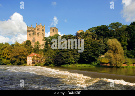 Durham Cathedral and River Wear Tyne and Wear England UK Stock Photo