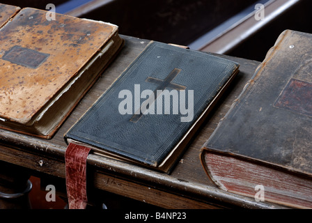 The Aylesford family bibles in St James Church, Great Packington, West Midlands, England, UK Stock Photo