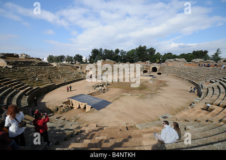 Roman Arena Amphitheatre Anfiteatro Merida Extremadura Spain Stock Photo