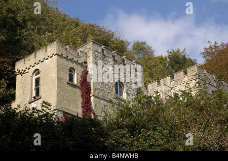 Cliff Side House, Castle Design, Ventnor, Isle of Wight, England, UK, GB. Stock Photo