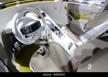 Interior of a French electric car prototype from Citroen on display during the international motor show in Paris, France. Stock Photo