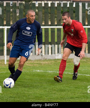 Local non league soccer match between Hounslow and Knaphill, Osterley, Middlesex, UK. Stock Photo