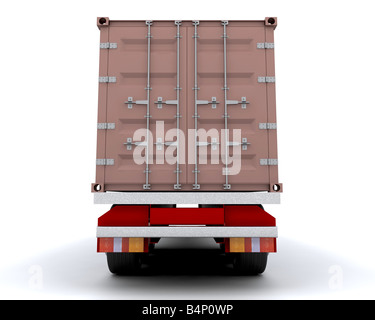 Freight container on the back of a heavy goods vehicle Stock Photo