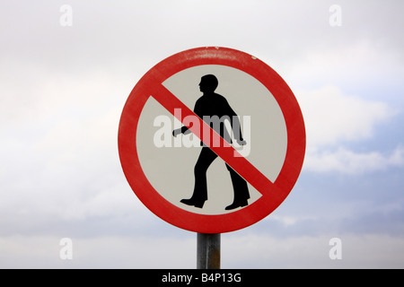 British Road Sign Indicating No Pedestrians Allowed Stock Photo