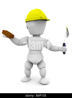 3D render of a builder Stock Photo