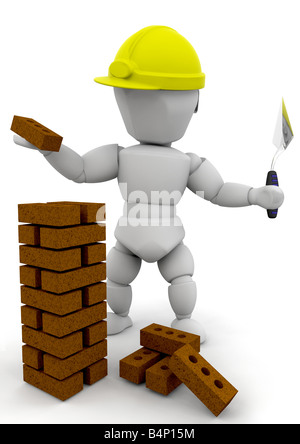 3D render of a builder Stock Photo