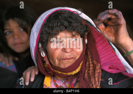 Algeria Touggourt Bedouin woman Portrait Sahara Desert Stock Photo