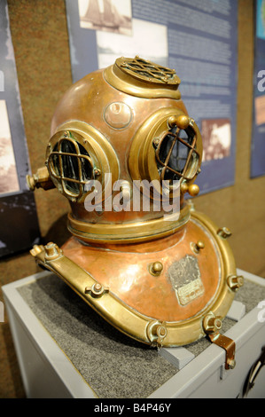 Brass Metal deep sea diving helmet Stock Photo