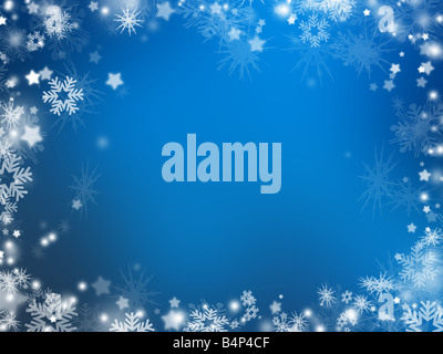 Abstract snowy background with snowflakes, stars and fun beam Stock ...