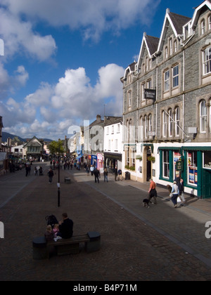 Main Street in the town centre Keswick Cumbria England Stock Photo