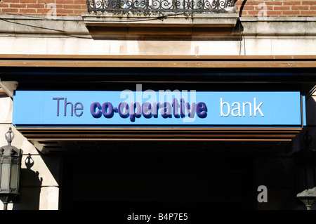 Co-operative Bank sign on a bank (Exeter, UK) Stock Photo