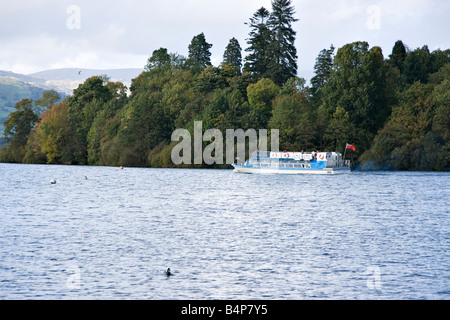 A pleasure cruiser on Lake Windermere, Cumbria Stock Photo
