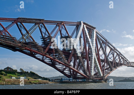 Rail Bridge over the Firth of Forth at North Queensferry in the Kingdom of Fife Stock Photo