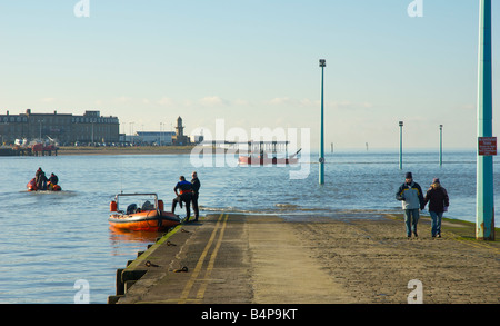 Fleetwood viewed from the jetty at Knott End, Lancashire, England UK Stock Photo