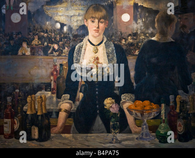 'Bar at the Folies Bergere' painted by Edouard Manet oil on canvas 1881-1882 Courtauld Gallery Somerset House London Stock Photo