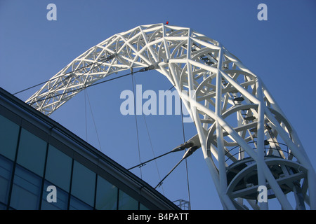 Closeup of new Wembley stadium arch Stock Photo