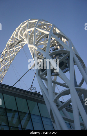 Closeup of new Wembley stadium arch Stock Photo