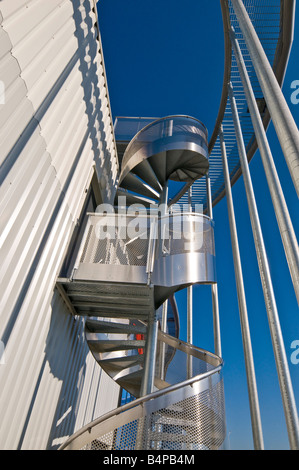 Spiral staircase outside 'Les Mousquetaires' superstore, France. Stock Photo