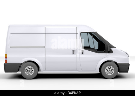 3D render of a white van Stock Photo